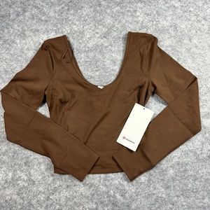 Lululemon align long sleeve cropped Java Brown size 8